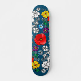 Skate Tapis de fleurs au coquelicot