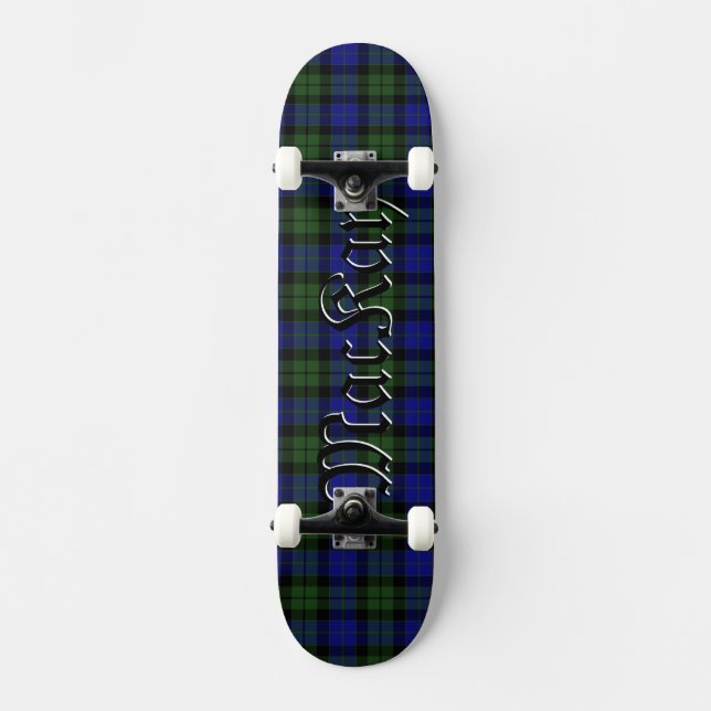Skate Tartan do Clã Mackay Xadrez Escocês (Frente)