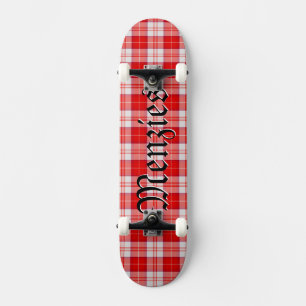 Skate Tartan Plaid Escocês Vermelho do Clã Menzies