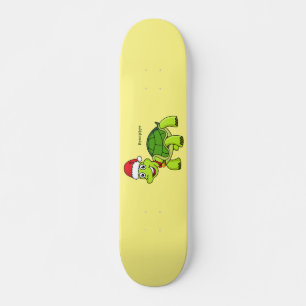 Skate Tartaruga feliz bonita vestindo chapéu de Papai N