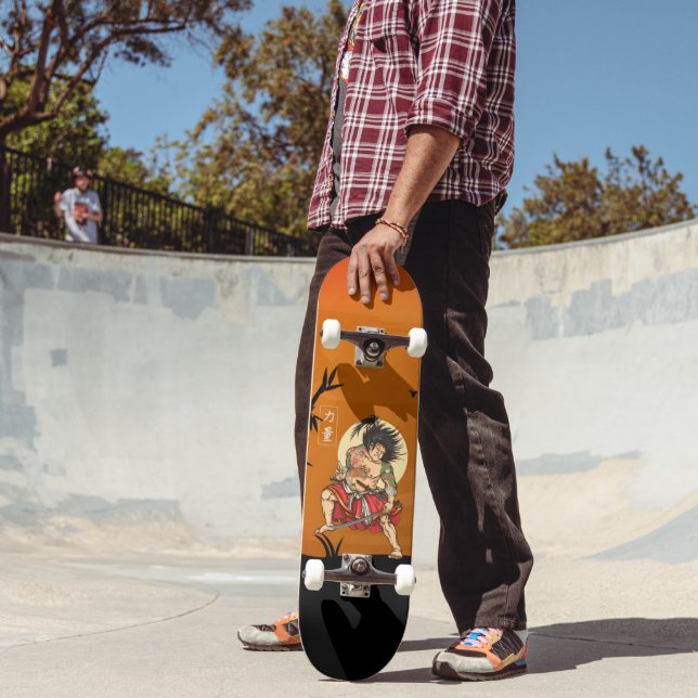 Skate Tatuagem de Dragão Japonês Samurai Guerreiro  (Ao ar livre 2)