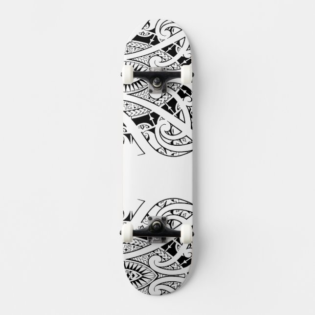 Skate Tatuagem maori do koru com padrões polinésios (Frente)