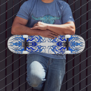Skate Tatuagem Tribal Coração Azul do Dia dos Namorados