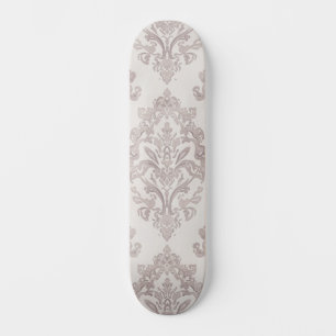 Skate Taupe Suave Damasco Aquarela Floral Clássico
