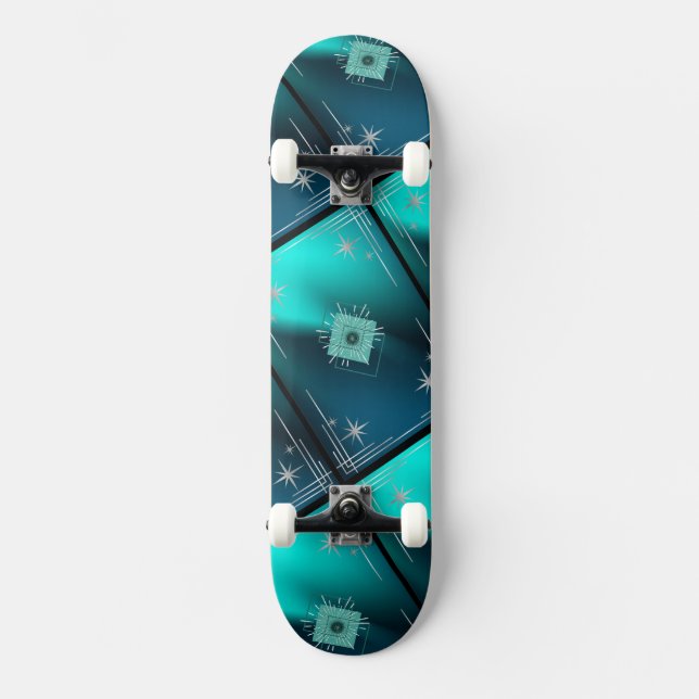 Skate Teal & Diamantes (Frente)