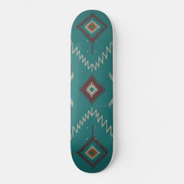 Skate Teal Navajo Tribal Geometric Pattern