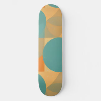 Skate Teal, Tan, and Orange in Retro Look Pattern