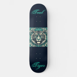 Skate Teal Tiger em Scrolly Square