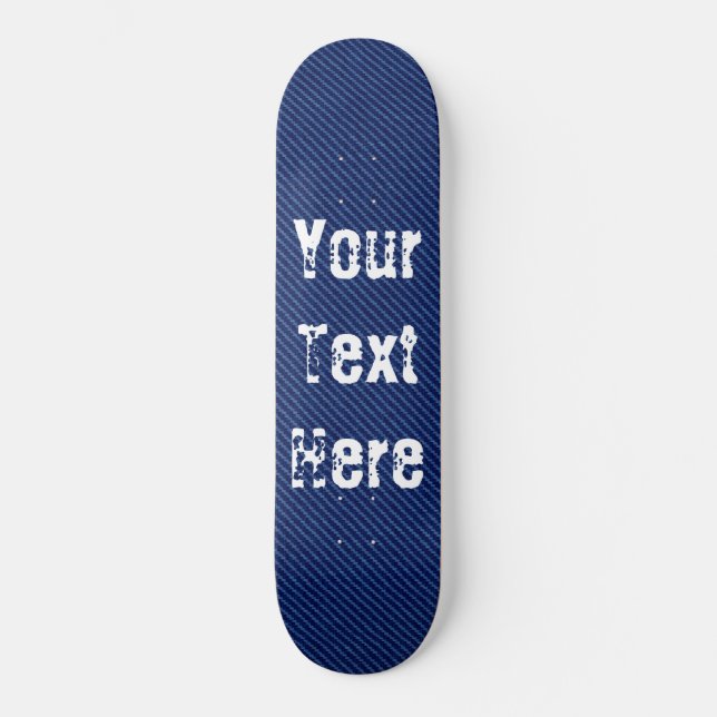 Skate Tecido de Jeans Azul - Adicione seu Texto - Person (Frente)
