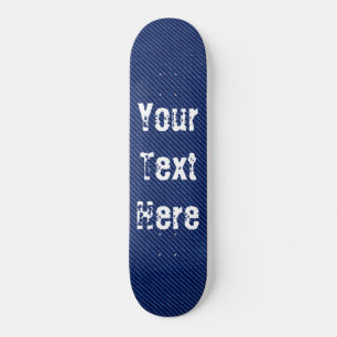 Skate Tecido Jeans Azul - Adicionar Seu Texto - Personal