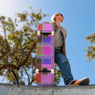 Skate Tecido Xadrez Rosa Padrão de Tecido Madras