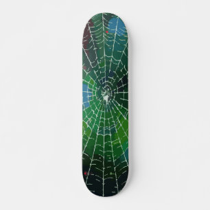 Skate Teia de Aranha Branca Abstrata Arte de Rua em Pret
