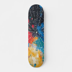 Skate Teia de Aranha Branca em Salpico de Tinta Multi-Co