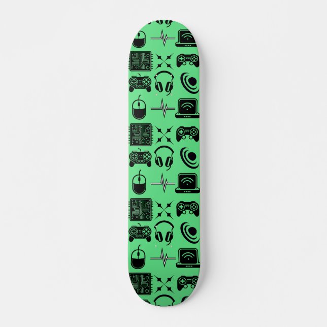 Skate Tema de jogos em preto e branco (Frente)