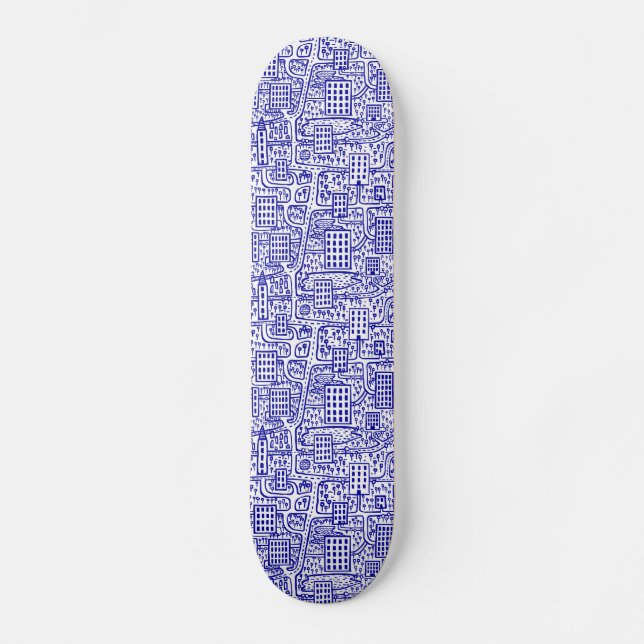 Skate Terra das Torres - Marinho Azul em Branco (Frente)