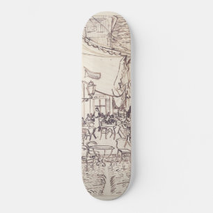 Skate Térreo do Café à Noite, Desenho de Arte Fina, Van
