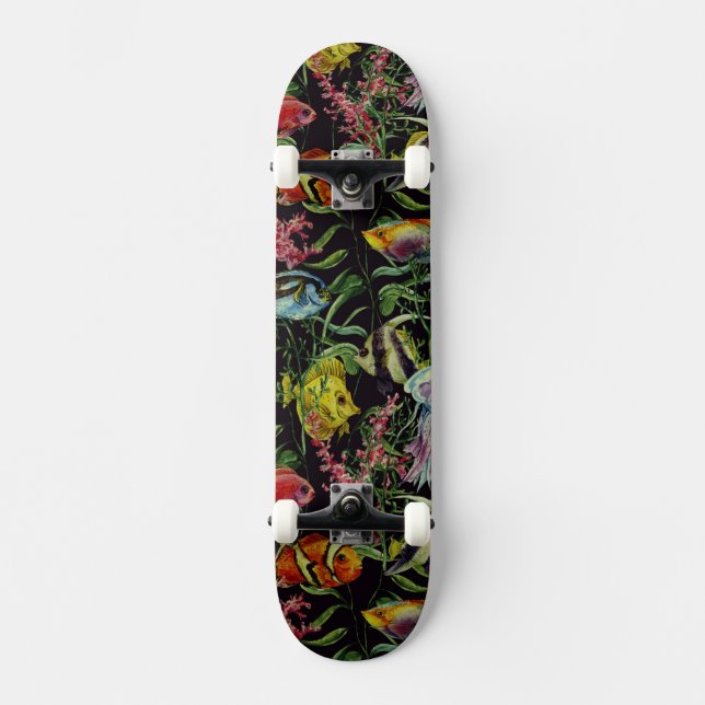 Skate Teste padrão 1 da vida marinha da aguarela (Frente)