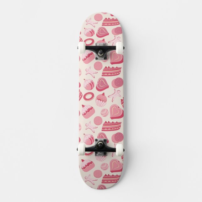 Skate Teste padrão 2 do chocolate e das pastelarias (Frente)
