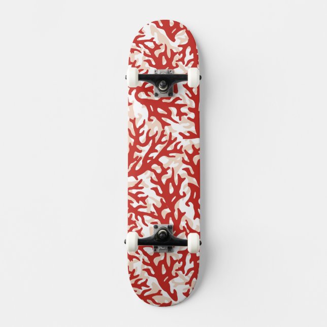 Skate Teste padrão 2 do coral vermelho (Frente)