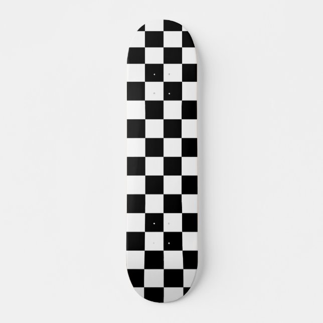 Skate Teste padrão Checkered preto e branco (Frente)