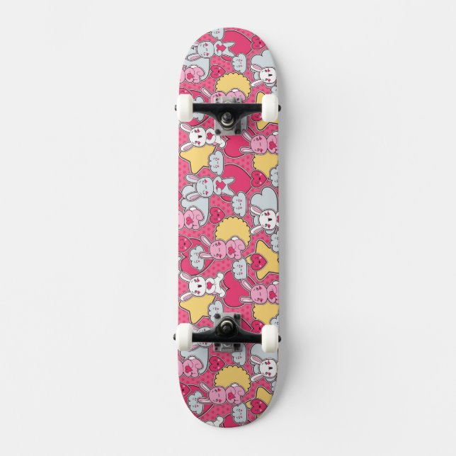 Skate Teste padrão da criança de Kawaii com Doodles (Frente)