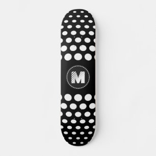 Skate Teste padrão de bolinhas branco do monograma