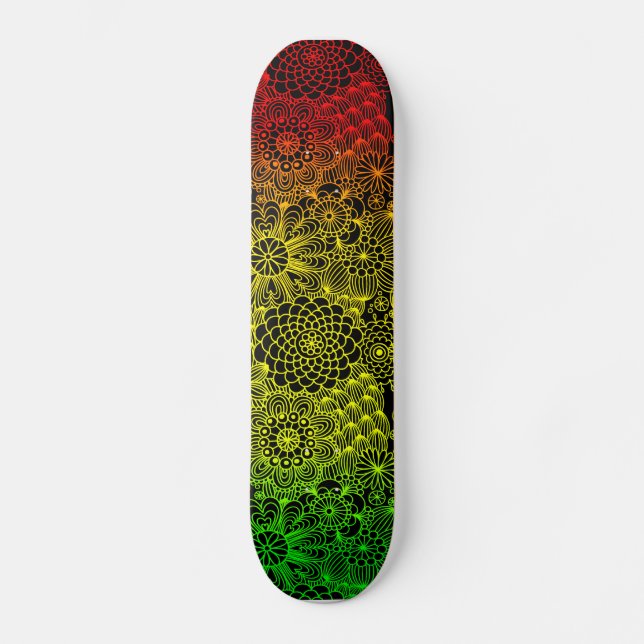 Skate Teste padrão de flor de Rasta (Frente)