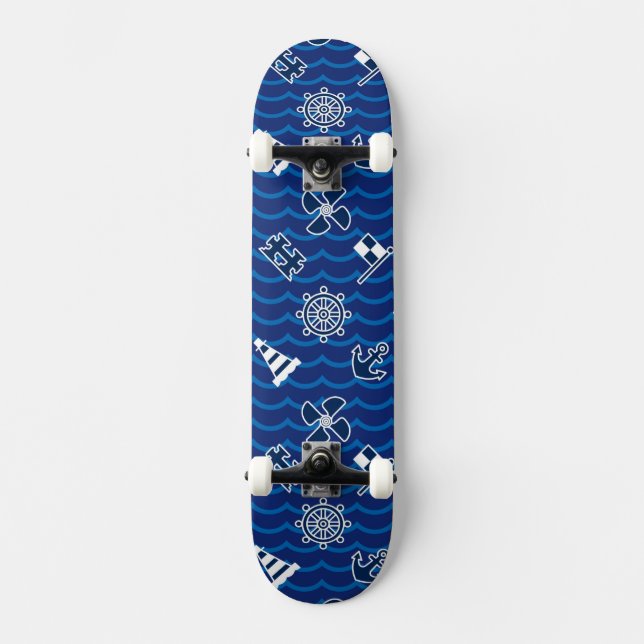 Skate Teste padrão de ondas náutico bonito (Frente)