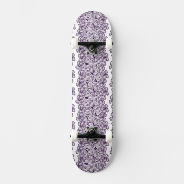 Skate Teste padrão do laço com borboletas (Frente)