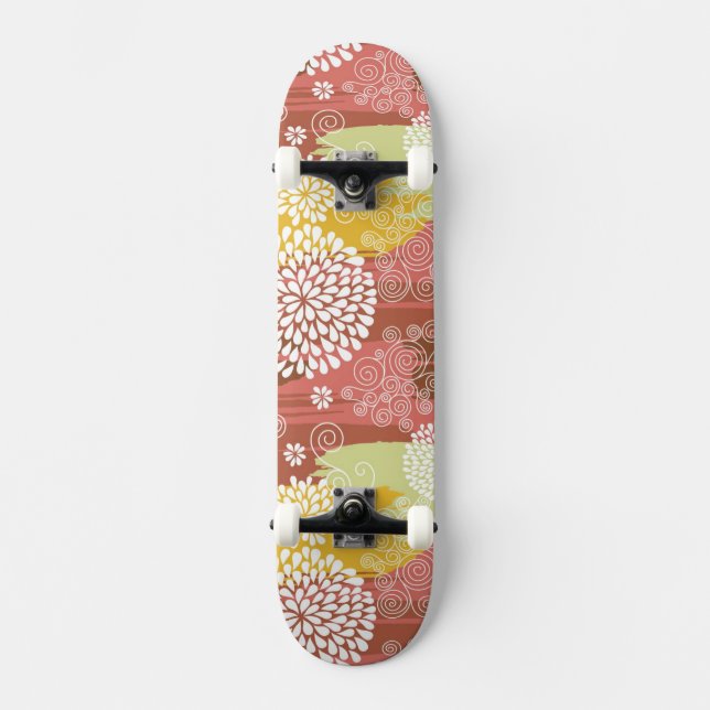 Skate Teste padrão floral 2 (Frente)