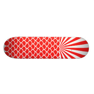 Skate Teste padrão inspirado japonês vermelho de Sun d