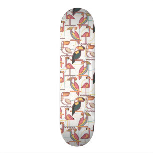 Skate Teste padrão moderno com pássaros tropicais