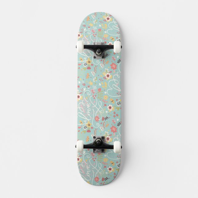 Skate Teste padrão romântico brilhante moderno (Frente)