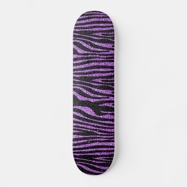 Skate Teste padrão roxo da listra da zebra (brilho do (Frente)