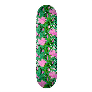 Skate Teste padrão tropical com flores da selva
