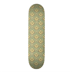Skate Teste padrão verde e amarelo do vintage retro