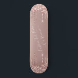 Skate Texto Personalizado das Unidades de Miniatura da L<br><div class="desc">Rosa Dourado Blush Glitter Sparkle Drips Texto rosa Cor-de-rosa Personalizado Moderno - Adicionar seu Texto Único ou Remover Texto - Fazer seu Presente Especial - Redimensionar e mover ou remover e adicionar texto / elementos com ferramenta de personalização. Design por MIGNED. Por favor, veja meus outros projetos. Você também pode...</div>