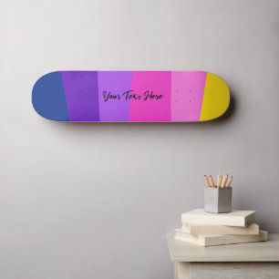 Skate Texto Personalizado Design Colorido Vibrante