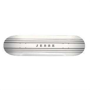 Skate Texto personalizado e faixas modernas   Preto e br