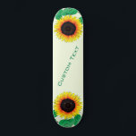 Skate Texto Personalizado e Painéis de Cores com Girassó<br><div class="desc">Arte Girassóis - Adicione seu texto / nome / ano / número / logotipo / mais - Escolha / adicione seu fundo e cores favoritos!</div>