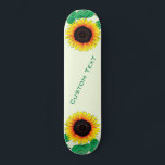 Skate Texto Personalizado e Painéis de Cores com Girassó<br><div class="desc">Arte Girassóis - Adicione seu texto / nome / ano / número / logotipo / mais - Escolha / adicione seu fundo e cores favoritos!</div>
