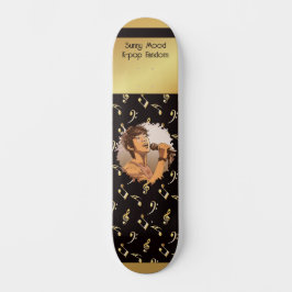 Skate Texto personalizado + foto fã de k-pop falso ouro
