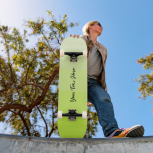 Skate Texto Personalizado Verde Design Contemporâneo