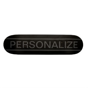 Skate Texto Personalizável Preto Moderno e Cinza Escur