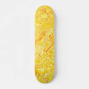 Skate Textura de mármore amarelo limão mel Abstrato Líqu
