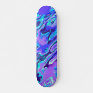 Skate Textura de Mármore Neon Roxo Pintura Líquida Abstr