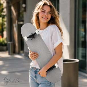 Skate Textura de Metal Prateado Fosco Premium
