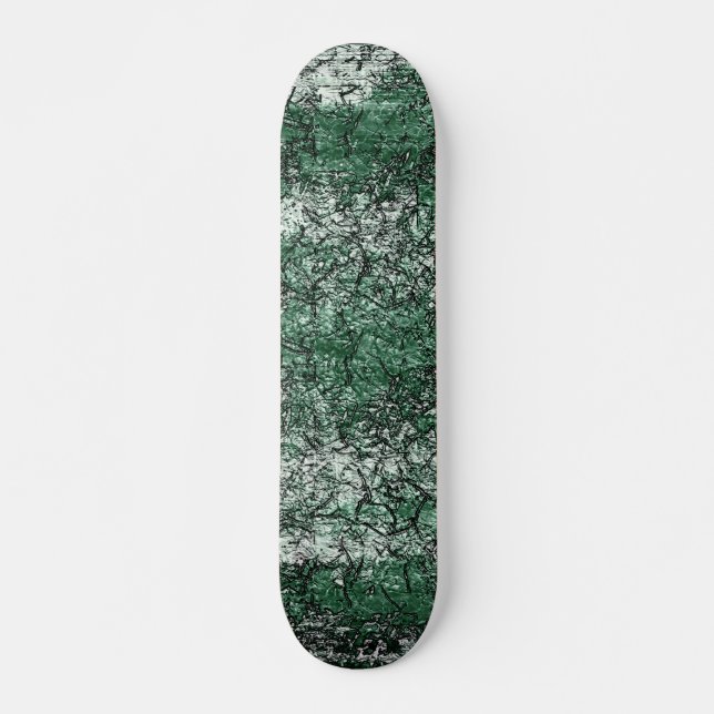 Skate Textura verde de óleo sobre palitos e fiapos (Frente)