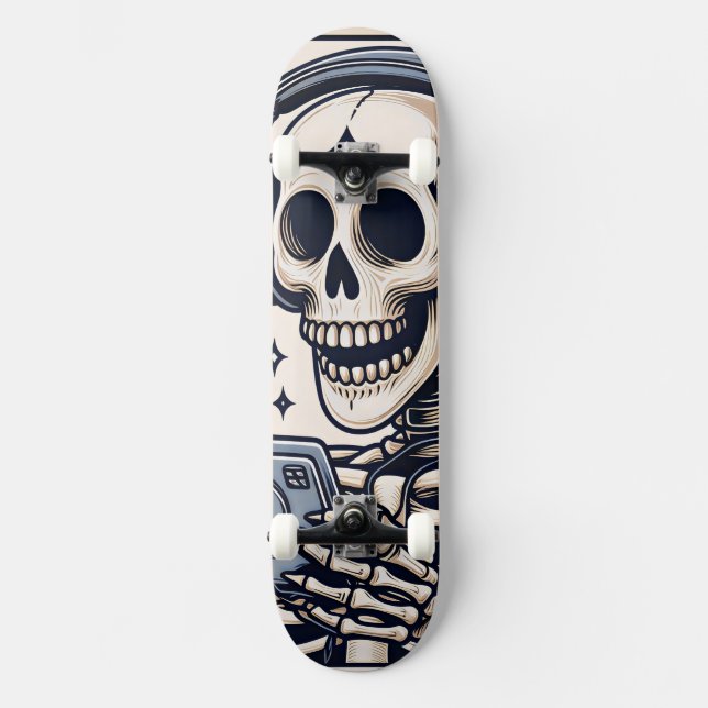 Skate The Gamer Skeleton Tarot Card (Frente)