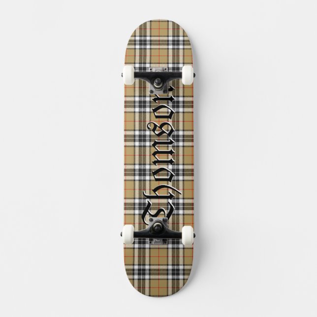 Skate Thomson Clan Tartan - Padrão de Xadrez escocês (Frente)